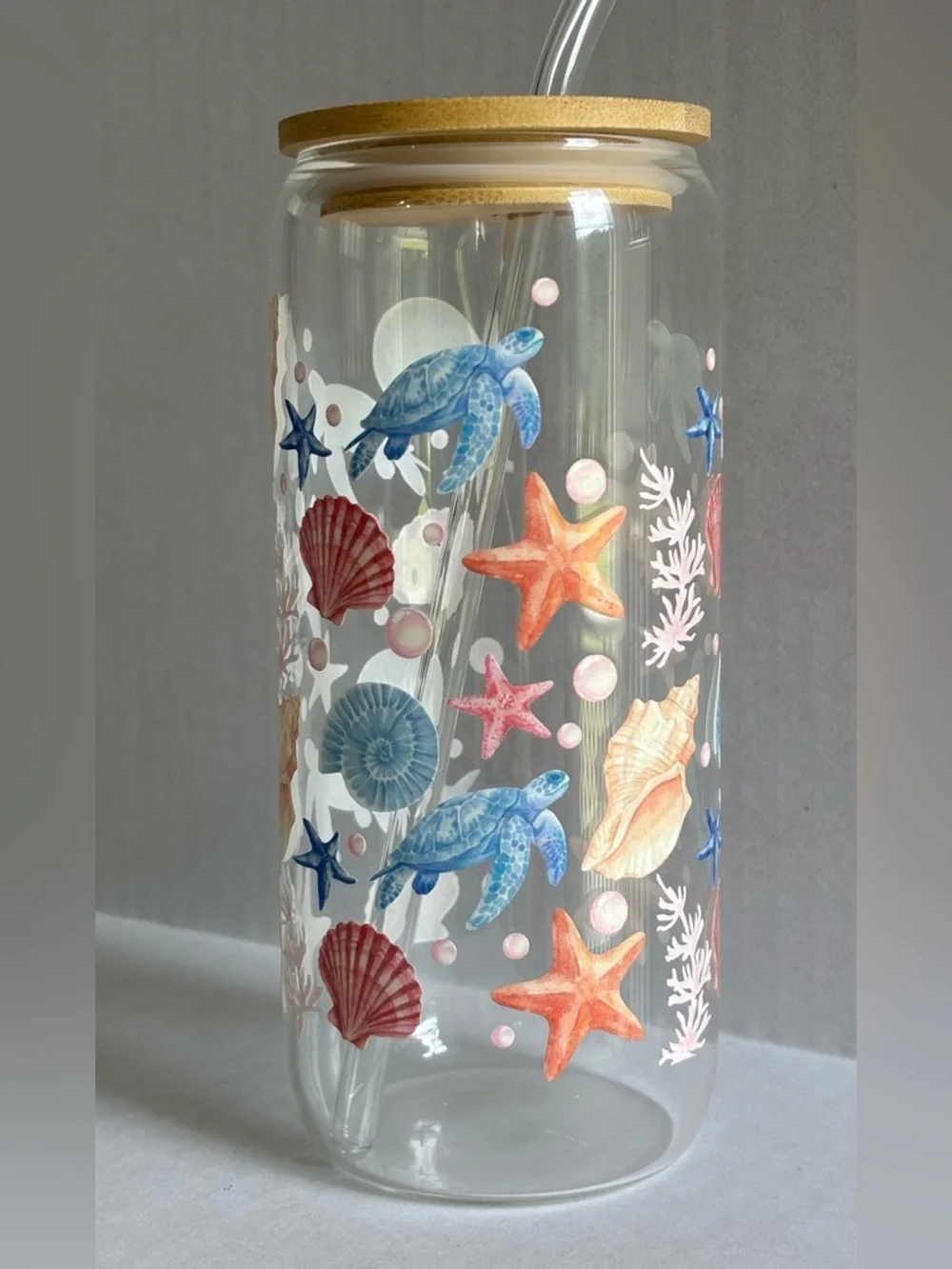 Coastal Glass Can Cup – 16oz 🌊 - Picture 6 of 6